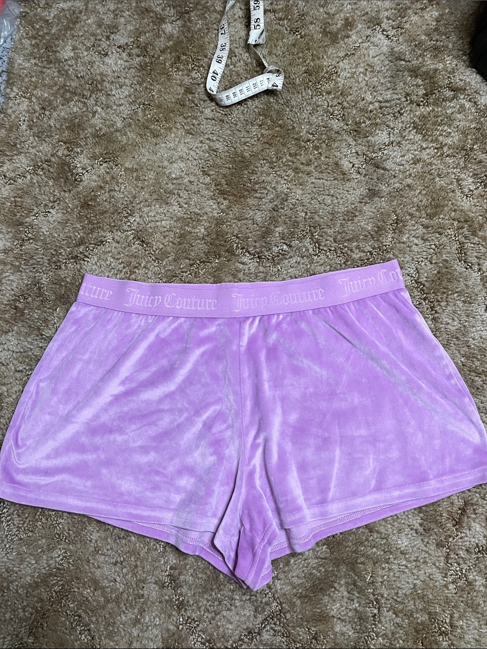 Juicy Couture Los Angeles California Purple Velour Sleep Shorts Size XL